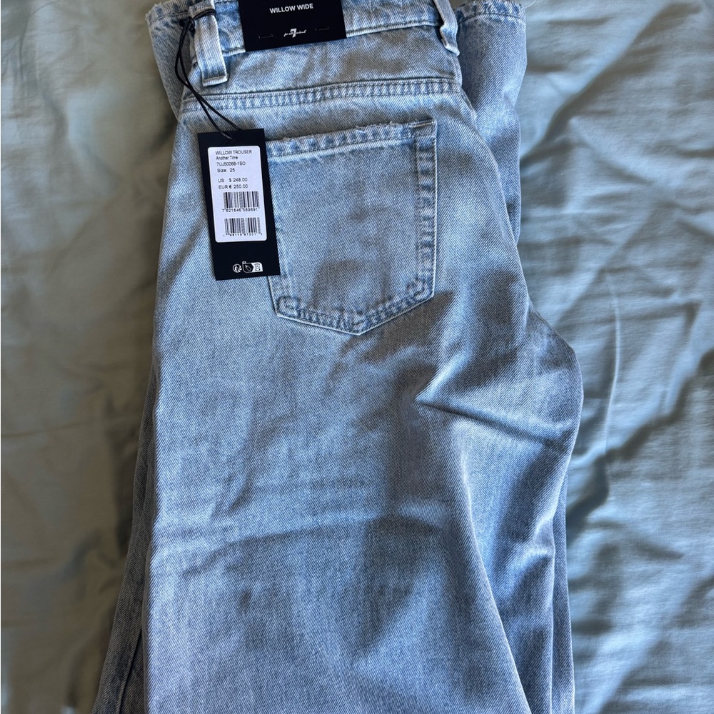 7 For All Mankind Light Blue Flare Jeans - Picture 3 of 5